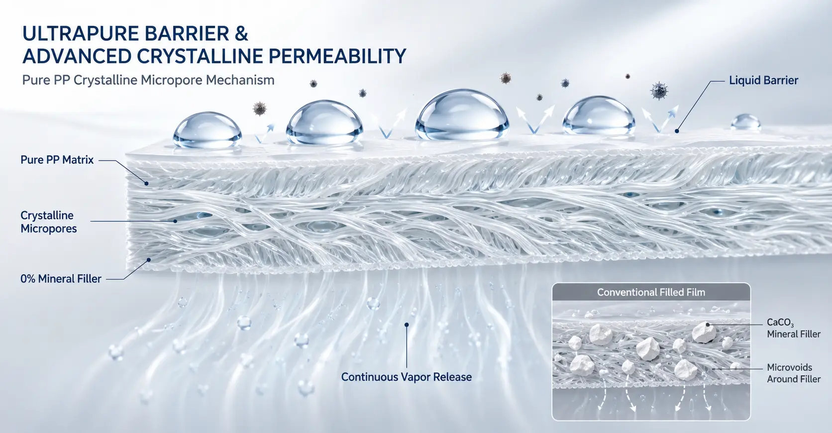 Ultrapure barrier and advanced crystalline permeability