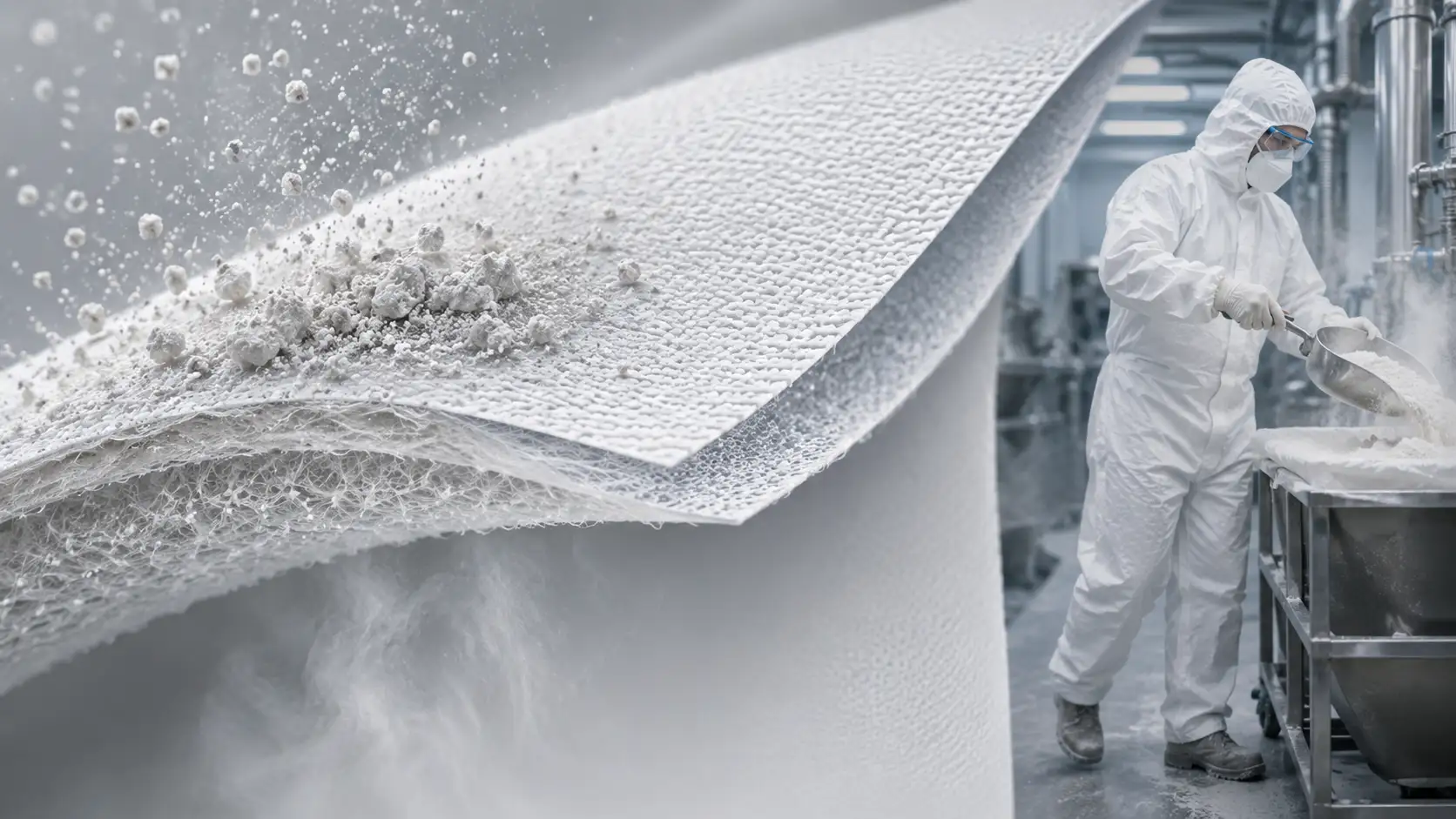 InduBarrier™ Type 5B breathable particle and dust barrier laminate for powder handling
