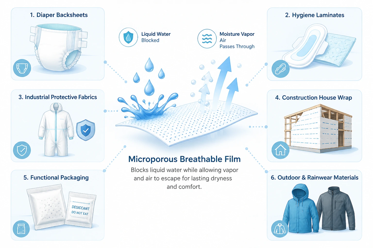 microporous breathable film application