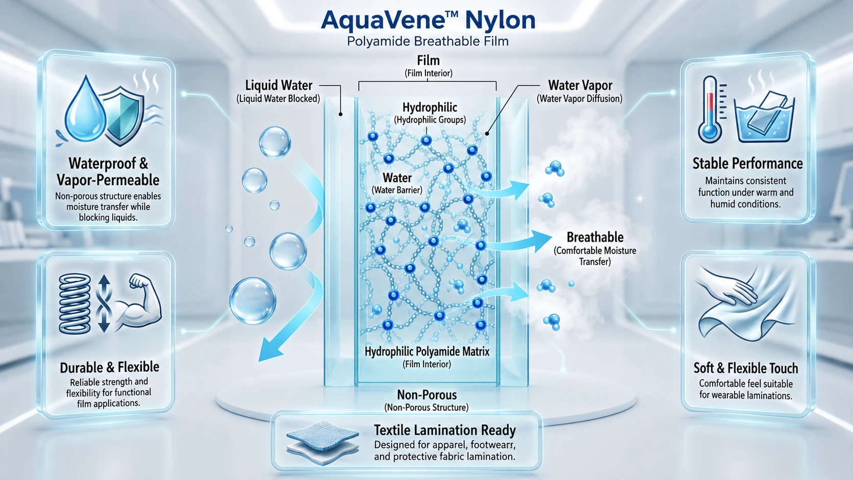 AquaVene™ Nylon Breathable Mechanism