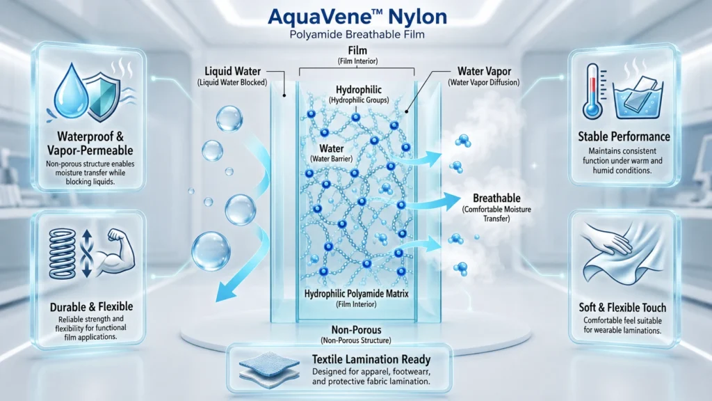 Nylon Moisture-Vapor Permeable Film