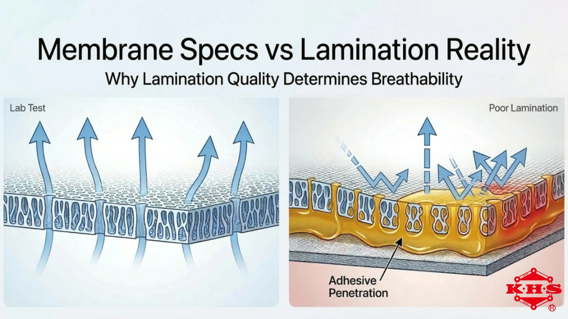 Lamination quality in waterproof breathable textile production process