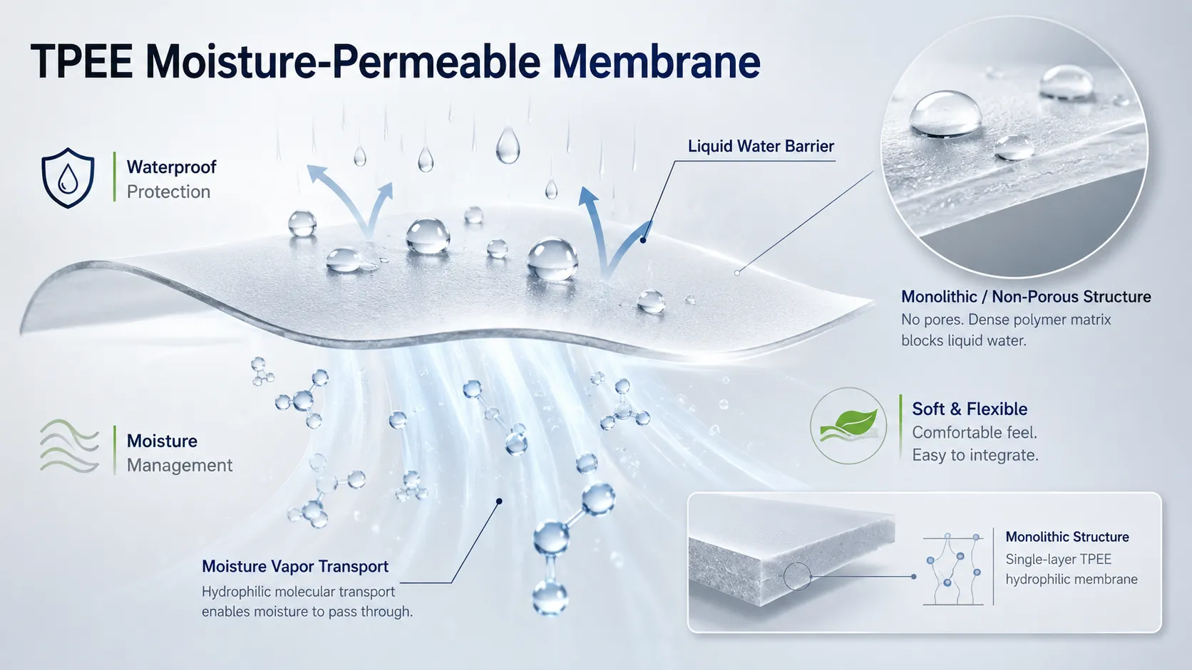 TPEE Moisture-Permeable Membrane