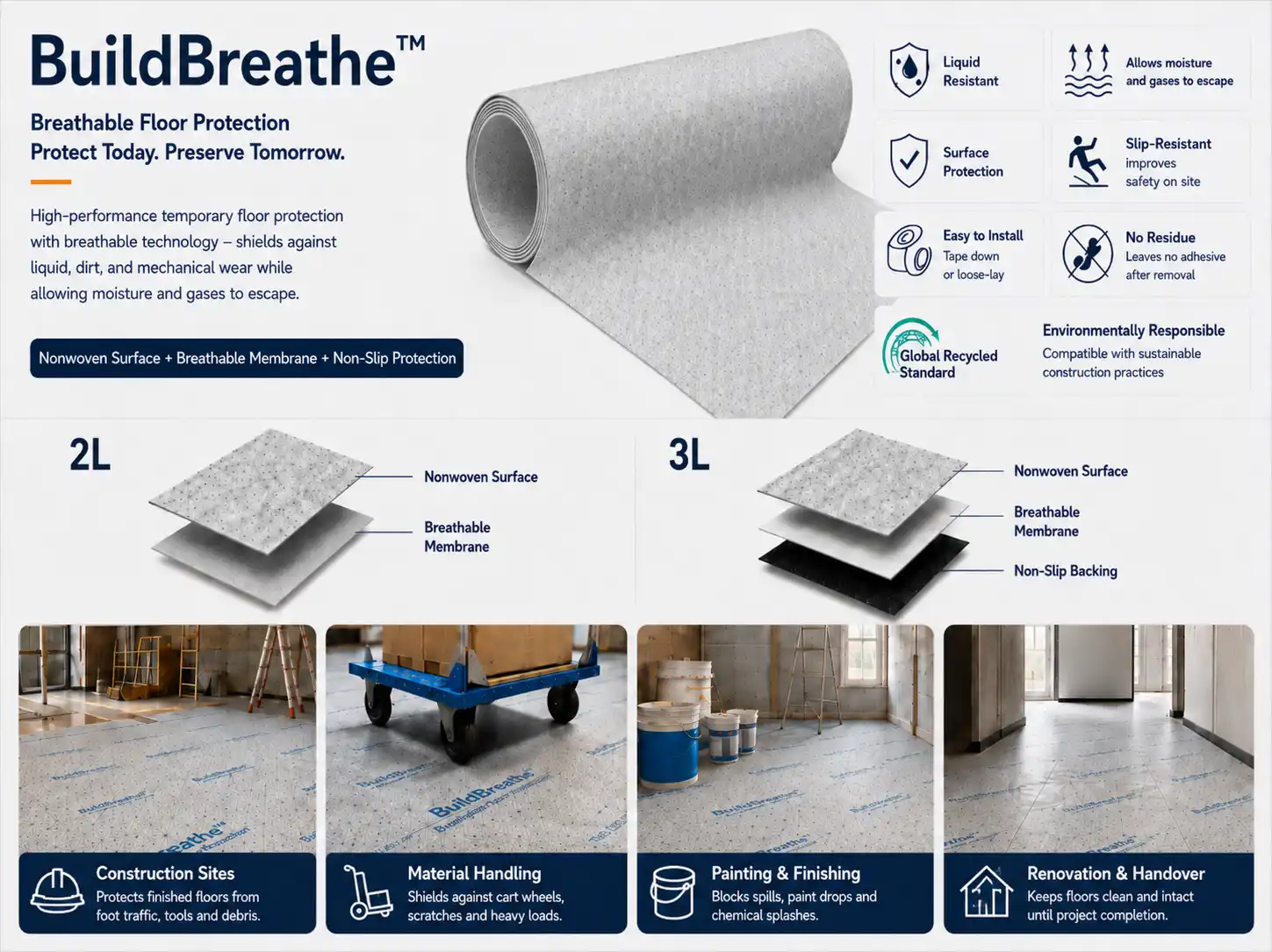 BuildBreathe™ Breathable Floor Protection Covering