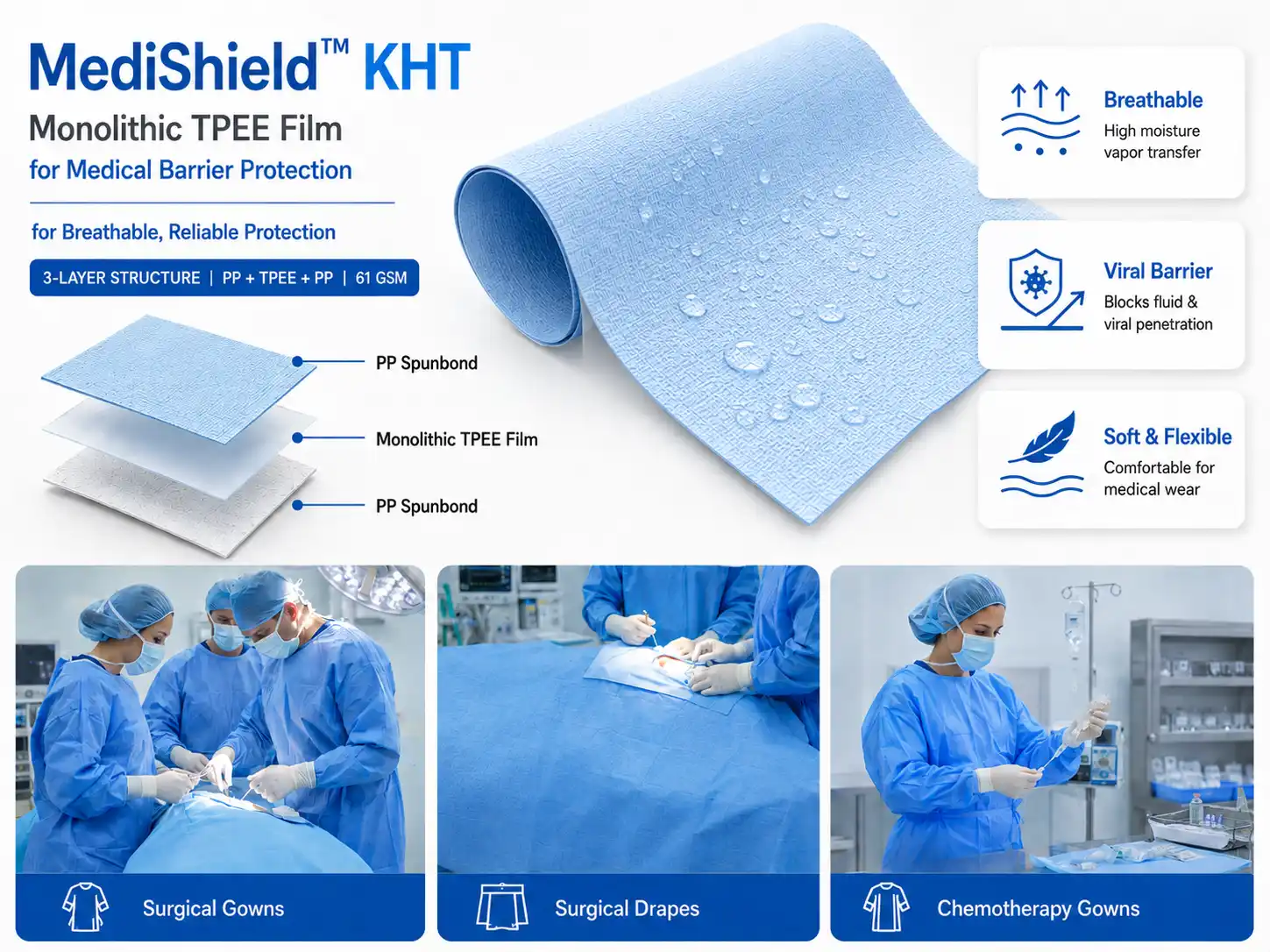 MediShield KHT Monolithic TPEE Medical Barrier Laminate
