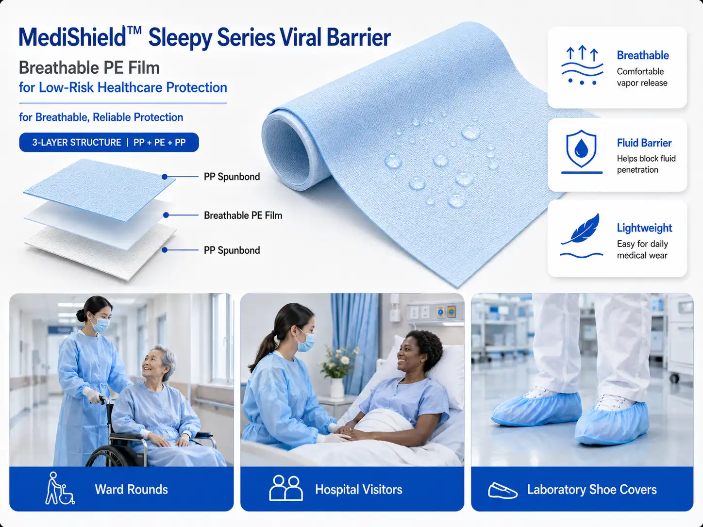 MediShield Sleepy Series Breathable PE Medical Laminate