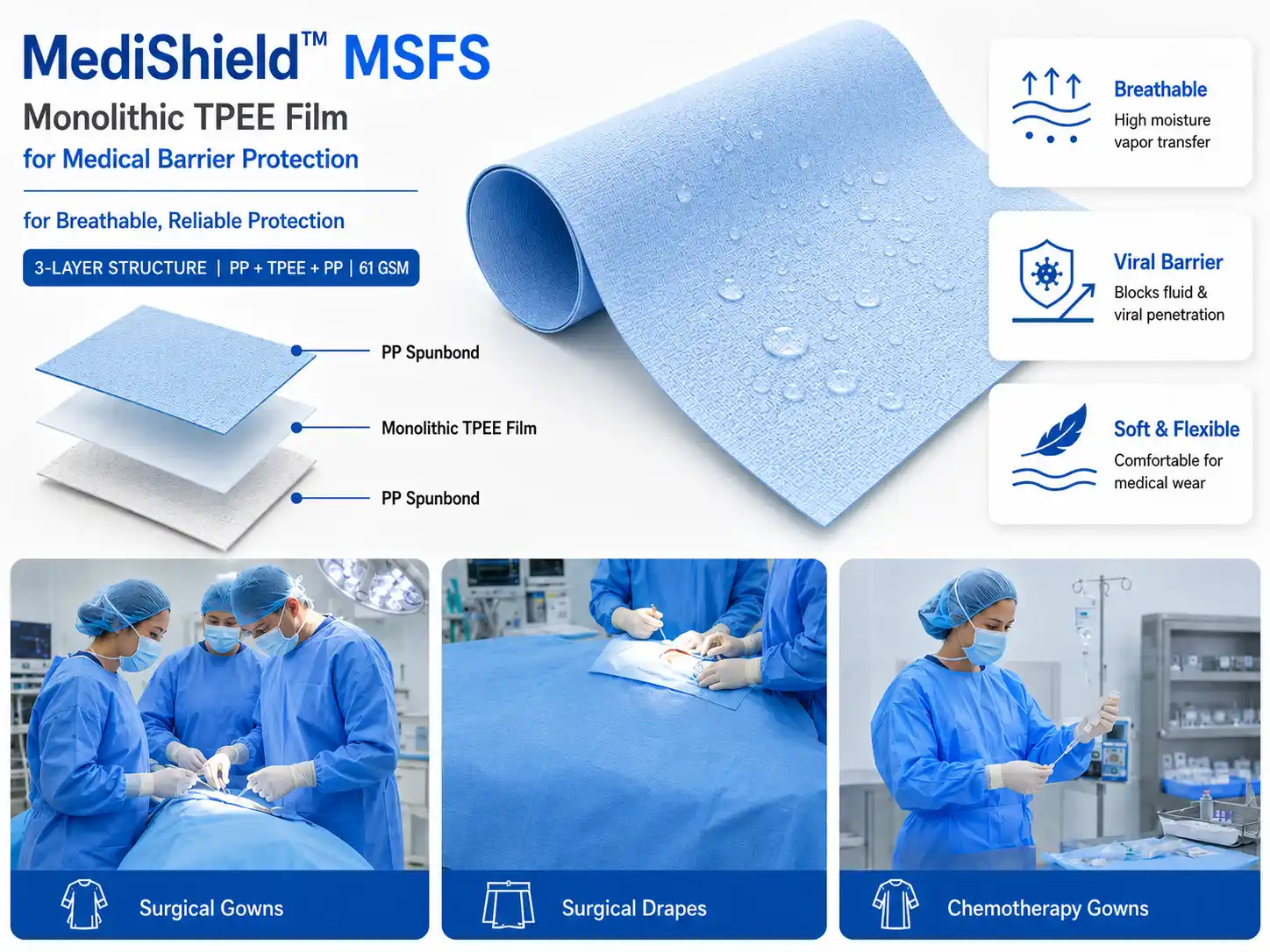 MediShield KHT Monolithic TPEE Medical Barrier Laminate