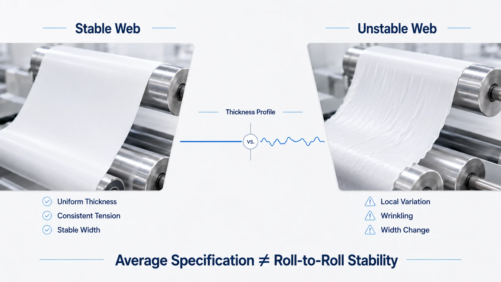 Why does film uniformity become more important once the line starts moving?